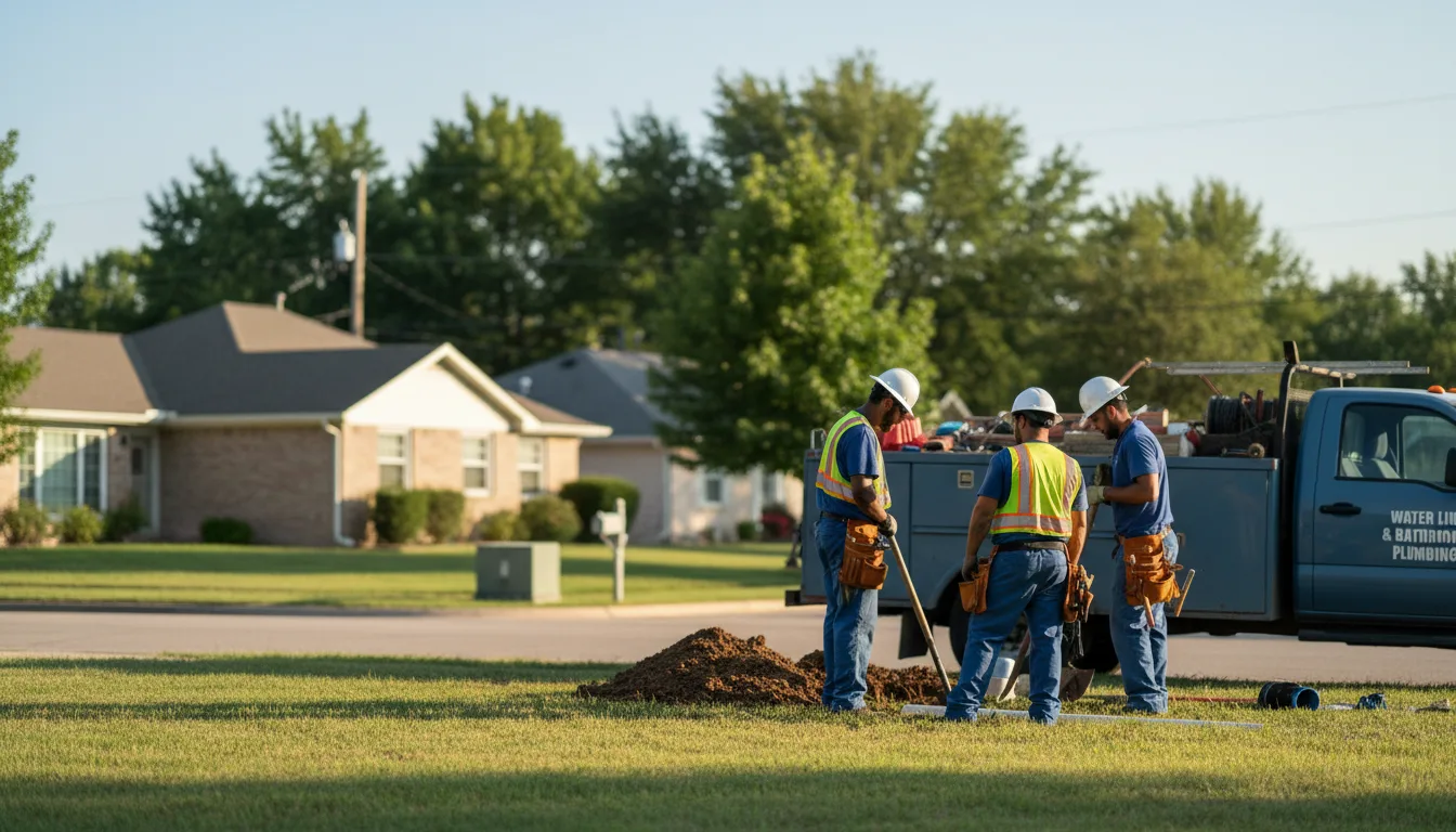Residential water line and bathroom plumbing service in Canadian, OK